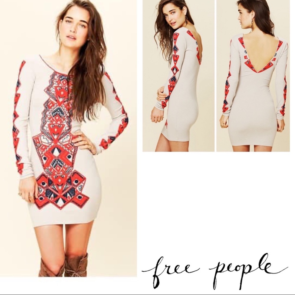 Free People Aztec Princess Bodycon Dress